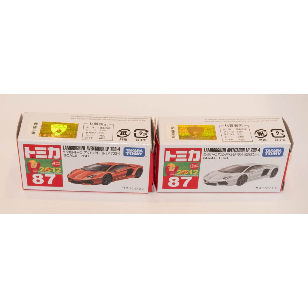 tomica 87 LAMBORGHINI AVENTADOR LP 700-4 初回加一般 新車貼紙