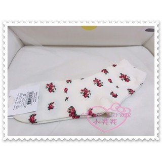♥小花花日本精品♥ Hello Kitty 長襪保暖好穿透氣舒適襪子棉質棉襪滿版玫瑰花圖韓國限定 77715906