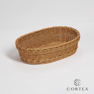 CORTEX 編織籃 仿藤籃 橢圓籃W30 卡其色