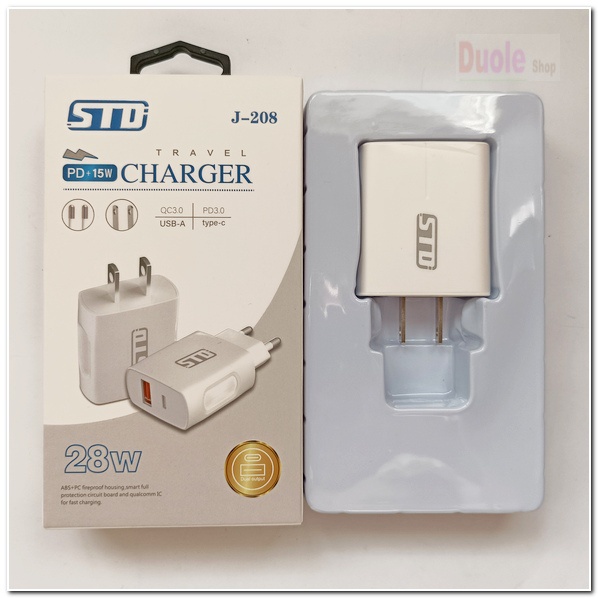 Type-C USB 雙孔快速充電器 28W 蘋果PD+QC 快充頭 插頭 充電頭 28W 快充STD U+C 充電頭