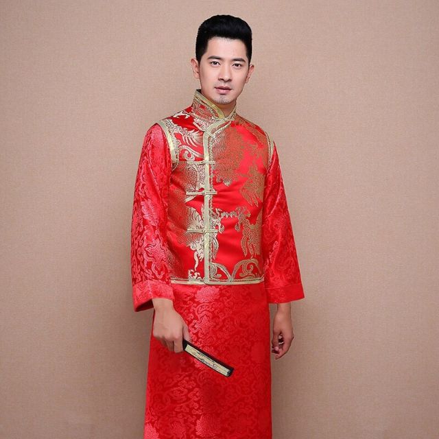 二手中式男裝秀禾服  古裝 中國風 新郎 龍鳳裝