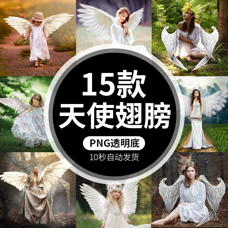 Tp-01奇幻森系公主兒童攝影天使翅膀png免扣透明底後期合成素材 wc2c | BeeCost