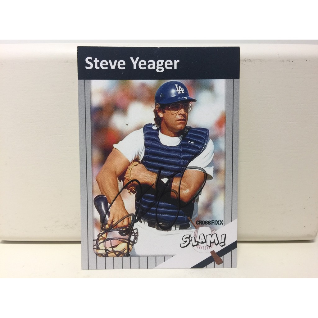 美國大聯盟洛杉磯道奇隊Steve Yeager簽名 1981年MVP 加贈球棒造型原子筆