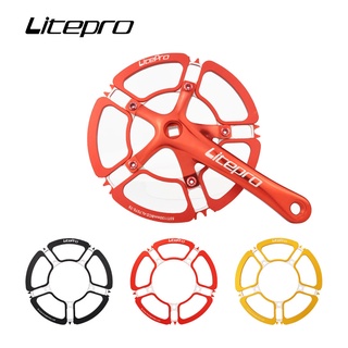 Litepro 折疊自行車 5 孔花瓣鏈環 53 56 58T 曲柄組 BMX 自行車 130BCD 單鏈輪