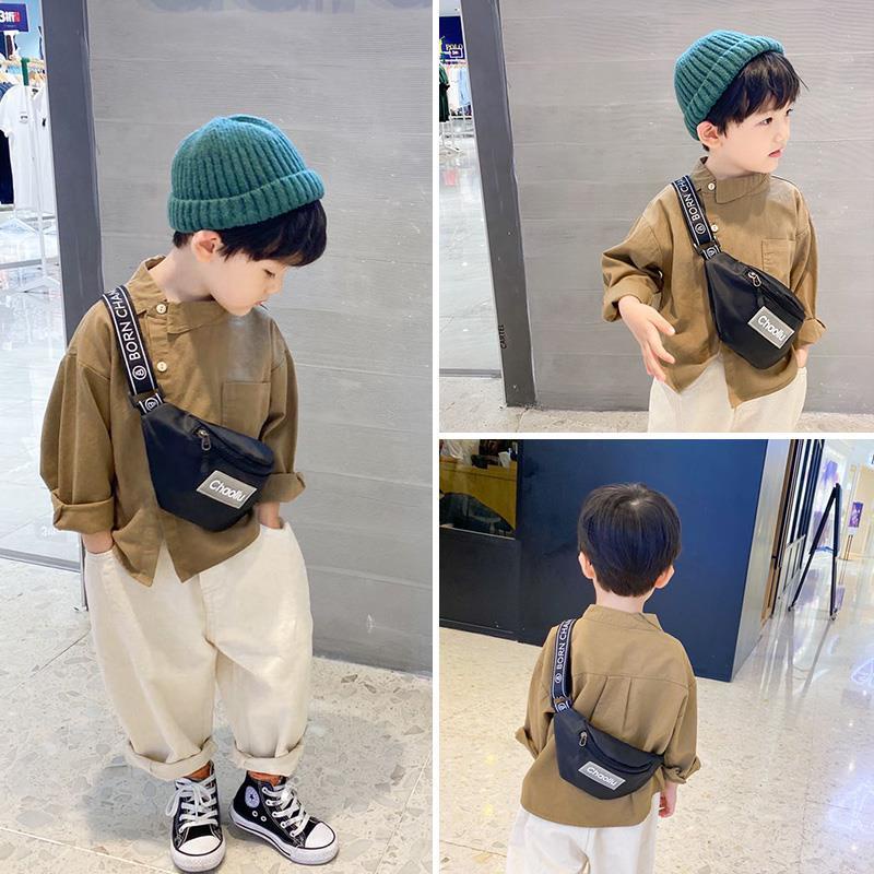 韓版兒童包 寶寶迷你卡通斜跨包 男童胸包 可愛簡約時尚外出腰包 兒童揹包