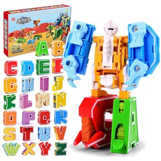 【玩具倉庫】abc 123 變形金剛 大全套←26字母恐龍合體 數字 字母 變形 英文 拼音 合體 金剛 機器人