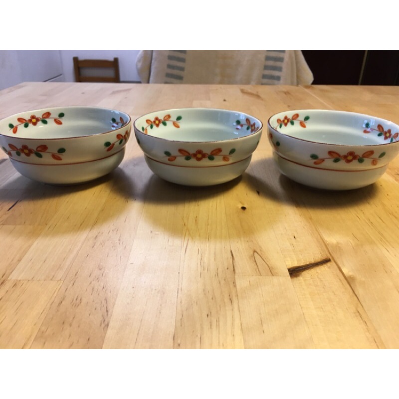 【米倉】二手老件道具古董收藏 瓷器 瓷碗（三入合售）鳳凰圖案/飯碗