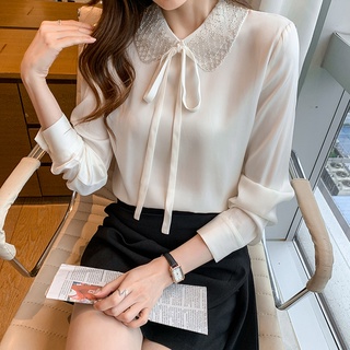 愛尚依人 襯衣 上衣 小衫S-2XL新款時尚洋氣寬鬆緞面上衣珍珠領飄帶襯衫T609A-8047.