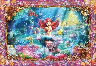 日本進口拼圖 DSG500-465(500片迷你透明 玻璃彩繪 小美人魚