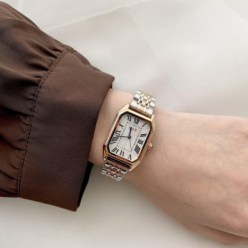 【女錶 新款 免運】女士手表防水2021新款名牌品牌長方形ins風手表女復古精鋼高檔表