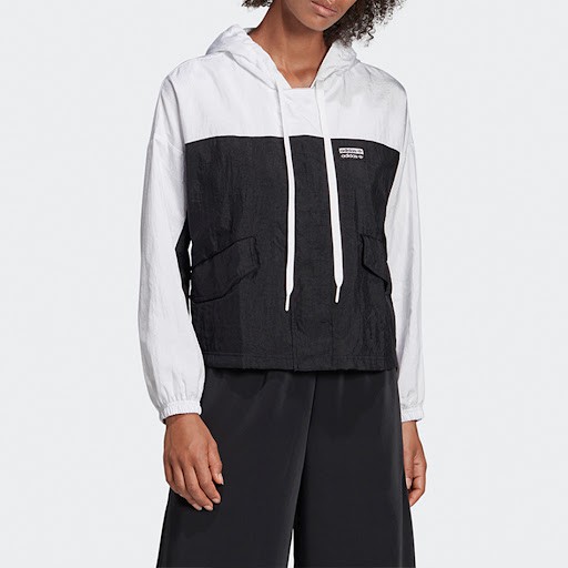 【Omaha】Adidas Originals WINDBREAKER 女款 短版 黑白/綠白拼接 運動外套 風衣外套