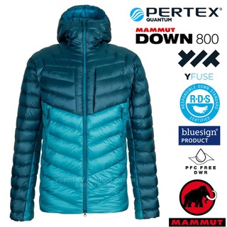 【MAMMUT 長毛象】男 款輕量保暖防風防潑連帽羽絨外套 Broad Peak IN 夾克 藍寶石/水鴨藍 00260