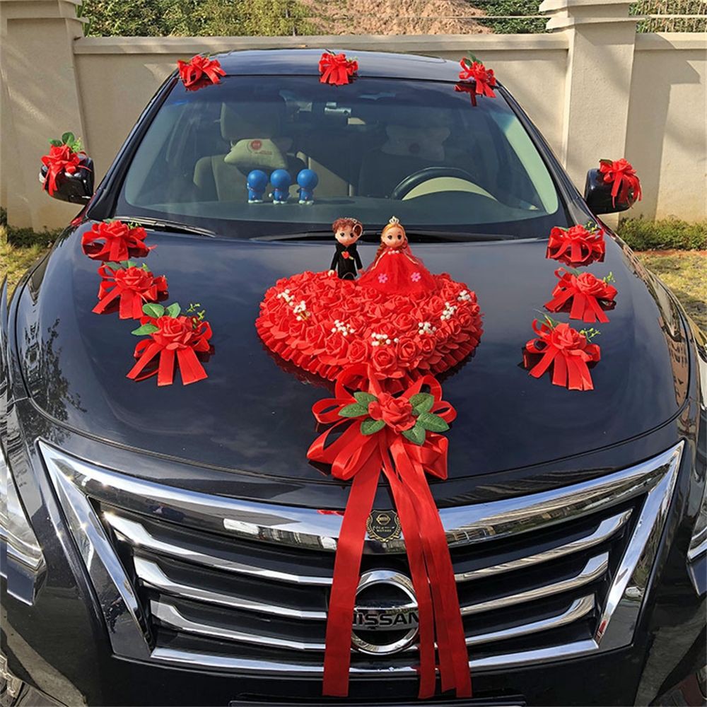 佈置婚禮結婚過年派對佈置派對緣喜婚車裝潢車頭花主婚車結婚花車裝潢主車頭創意吸盤式用品婚禮裝潢結婚裝潢喜慶裝潢過年裝潢