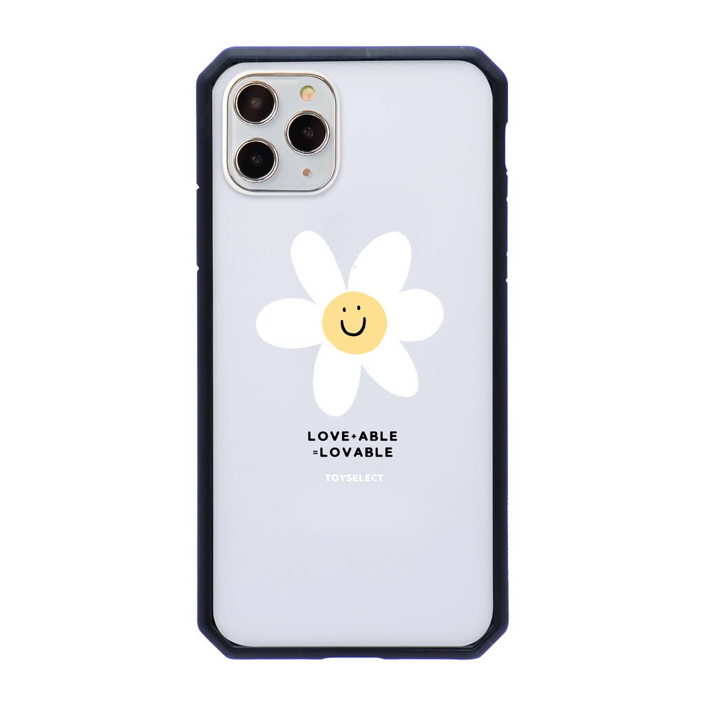 【TOYSELECT】Smilie微笑小菊花防爆抗摔iPhone手機殼-大臉菊花 (黑邊框)