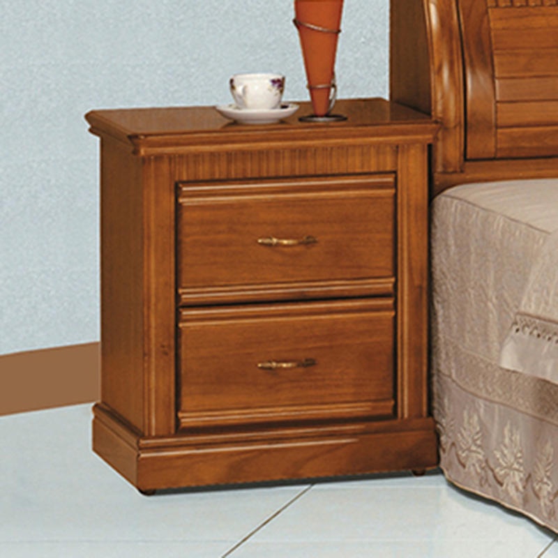 23 輕鬆購-楠檜柚木色實木1.8尺二抽床頭櫃 實木 床邊櫃 床頭櫃 GD505-5