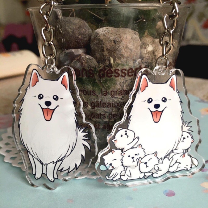 狐狸逗尾巴狐狸犬d釦 圓形鑰匙圈 壓克力吊飾 現貨 狐狸犬周邊狐狸狗吊飾狐狸狗飾品狐狸犬