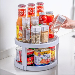 【小豬生活館】(臺灣現貨)可旋轉調味料收納盤 360度旋轉 廚房置物架 多層收納 節省空間 檯面整理 懶人收納 限時折扣
