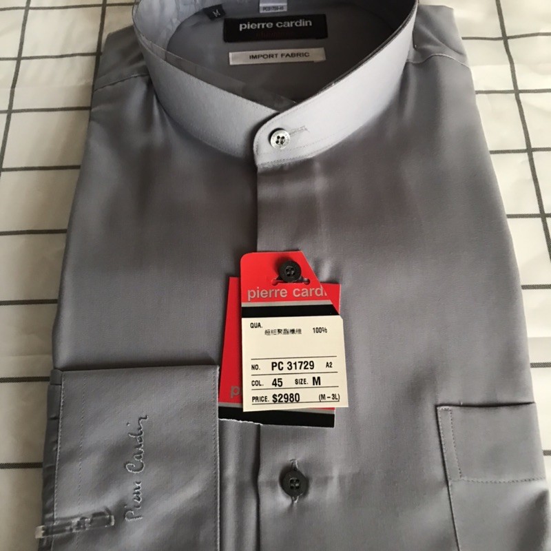 全新皮爾卡登長袖襯衫M號  100%超細聚酯纖維