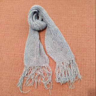 手工編織 混色水藍 混色 圍巾 手編圍巾 手工製圍巾