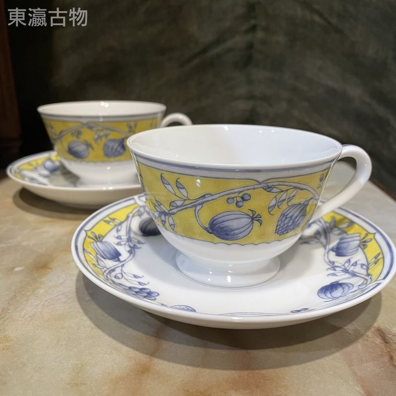 【東瀛古物】日本Noritake咖啡杯1組 精緻咖啡杯下午茶杯附盒 高級咖啡杯B01