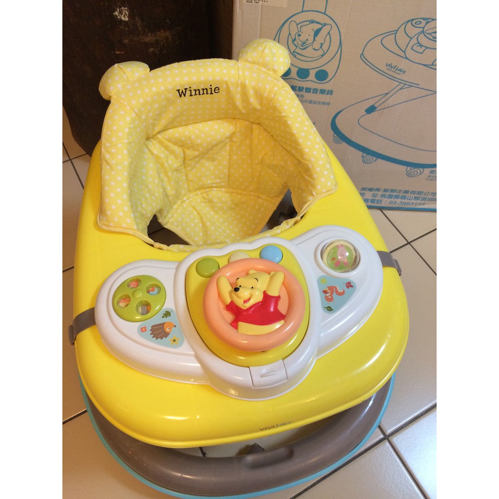 [ vivibaby ] 迪士尼小熊維尼學步車 餐椅寶寶助步車