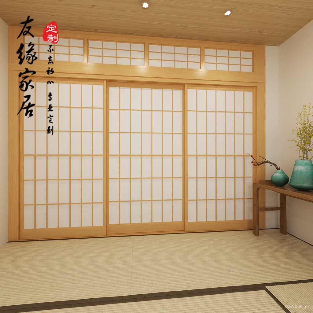 熱銷 榻榻米日式推拉門格子門格柵和室門移門隔斷樟子紙門窗實木定製 蝦皮購物