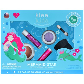 美國【Klee Kids】小美人魚兒童彩妝組 兒童彩妝 化妝品 礦物彩妝 口紅 眼影 生日禮物