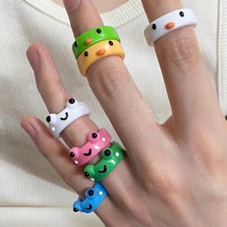 創意卡通青蛙小雞戒指 / 可愛動物戒指兒童夏季時尚旅行派對飾品禮物