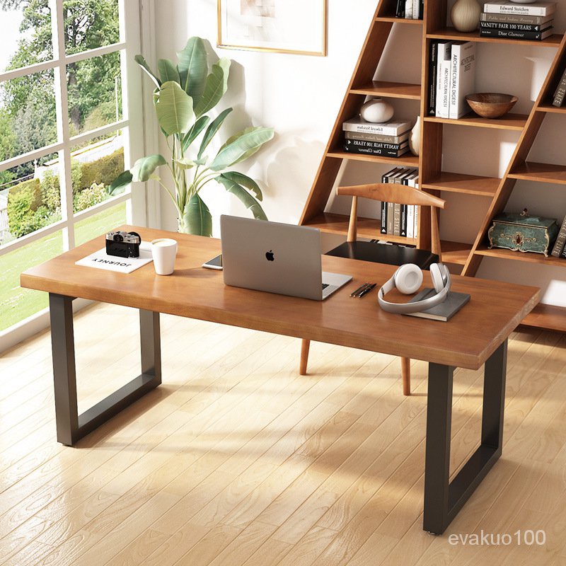 實木電腦臺式桌美式簡易工作臺學生寫字書桌傢用臥室輕奢辦公桌子