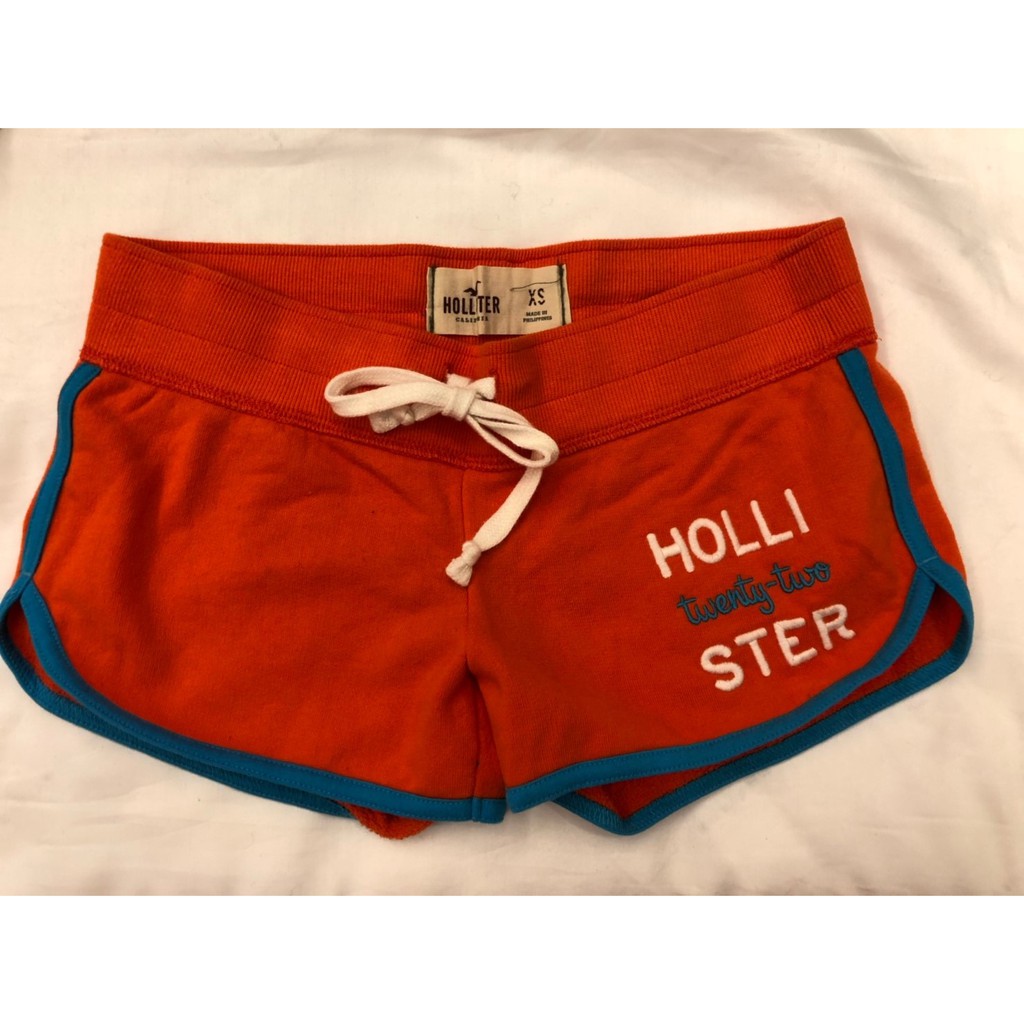 Hollister 橘色棉短褲  最ing陷阱妹短褲