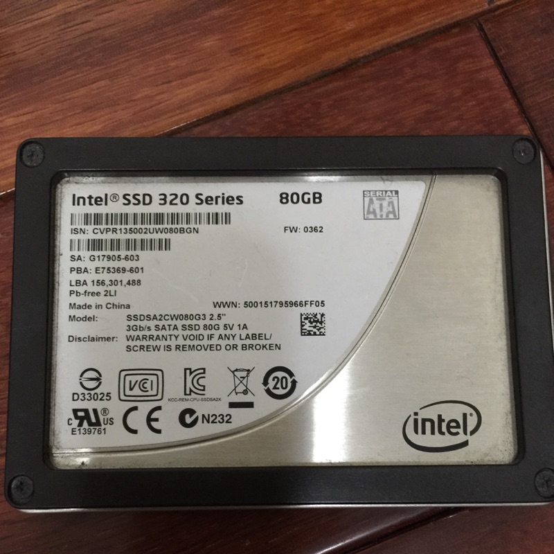 intel SSD 80G 固態硬碟 ~二手良品