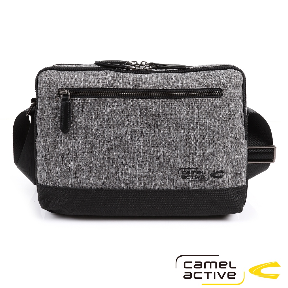 【Camel Active】James系列 休閒個性側背包-黑灰/C28C80001209
