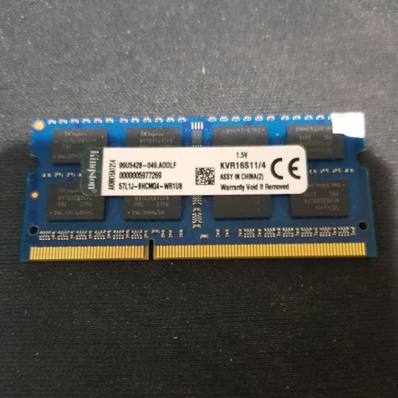 筆電用金士頓DDR3 4G