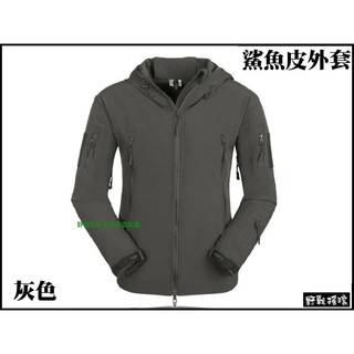 【野戰搖滾-生存遊戲】 V4.0 鯊魚皮潛行者軟殼外套【鐵灰色】鯊魚皮外套衝鋒衣軟殼衣登山騎車迷彩外套TAD戰術外套