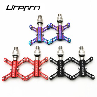 BMX Litepro蝴蝶qr踏板密封軸承小輪車折疊自行車鋁合金防滑踏板山地車山地通用自行車
