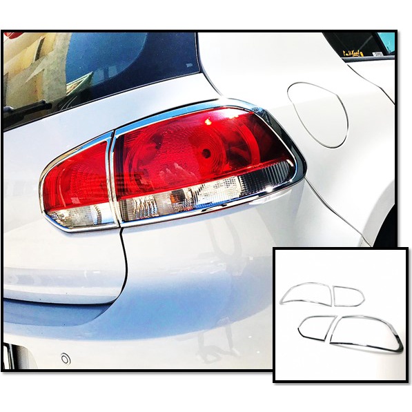 圓夢工廠 VW 福斯 Golf 6 MK6 6代 2008~2014 改裝 鍍鉻銀 車燈框飾貼 後燈框 尾燈框 質感改裝