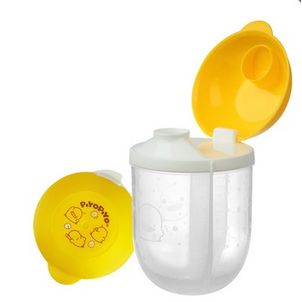 黃色小鴨PiyoPiyo 便攜式旋轉三格奶粉罐 奶粉盒 分裝盒 奶粉罐【公司貨】小鼠的窩🌸