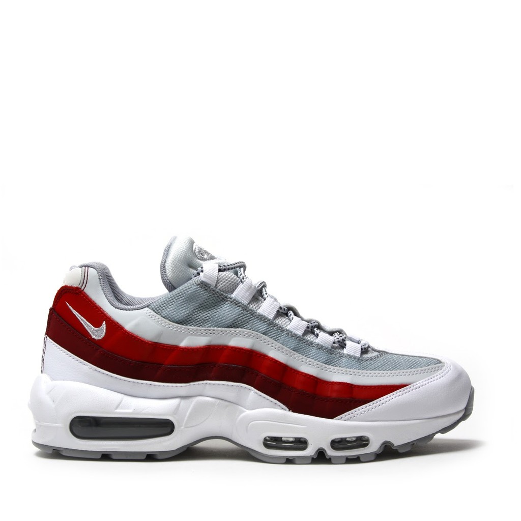 NIKE AIR MAX 95 ESSENTIAL WHITE/WOLF GREY-PURE PLATINUM RED | 蝦皮購物