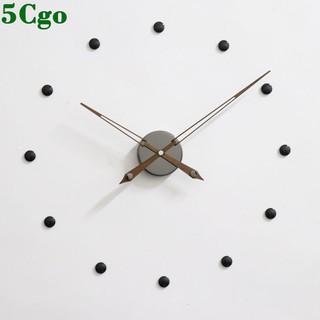 5Cgo免釘DIY現代掛鐘直徑50cm創意極簡歐美西班牙風格黑色客廳裝飾胡桃木大指針掛鐘錶t603724940807
