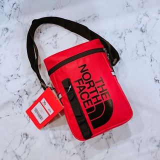 超低價瑕疵北臉 THE NORTH FACE 紅底黑字斜肩包 多功能側揹包 防潑水 斜揹包