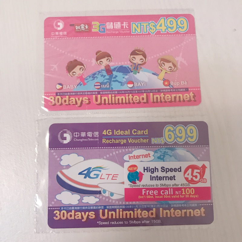 （限線上傳密）中華電信任如意卡4g