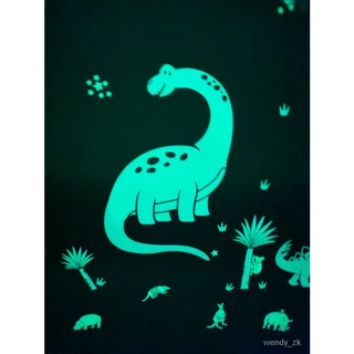 創意夜光貼紙兒童臥室墻面裝飾自粘發光螢光墻貼卡通墻壁貼畫恐龍 MQ7K