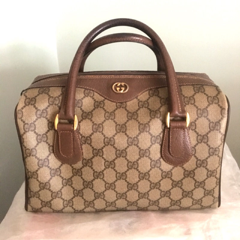 Kamilia1241下標 保證正品 GUCCI 絕版 古董包Vintage波士頓包 已送回專櫃更換過內裡（附正本收據）