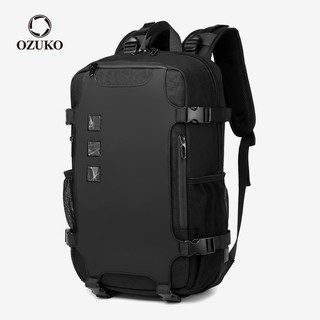 Ozuko 男士多功能 USB 充電筆記本電腦揹包防水牛津旅行袋