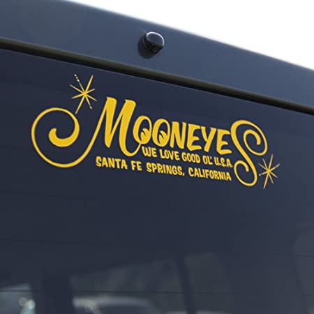MOONEYES Logo Sticker轉印貼紙 黃/白兩色供你購買選擇 防水 耐貼 汽機車 安全帽都可貼喔