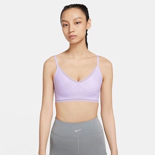 Nike Indy Bra 女子多功能 蕾絲花邊 有氧 瑜珈 跑步 健身 紫色 低強度運動內衣 CV3657-555