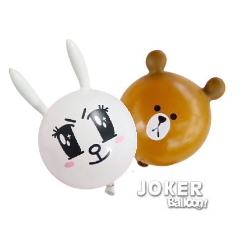 【Joker balloon】卡哇伊熊大LINE兔氣球組(含表情貼紙)(10顆/包)【歡樂揪客】