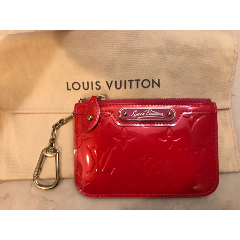 Louis Vuitton LV 漆皮 絕版 桃紅 零錢包 鑰匙包