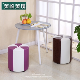 【未來陽光傢俬】皮凳子創意沙發凳客廳皮墩小板凳梳妝凳換鞋凳實木圓凳家用小凳子