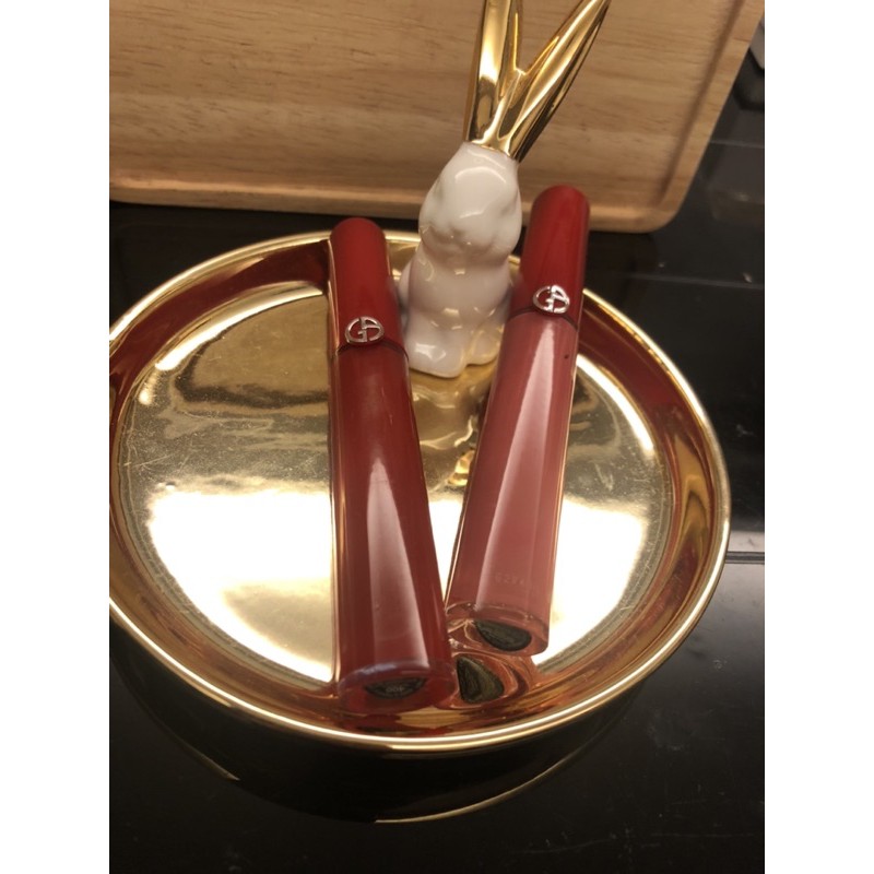 二手過期Giorgio Armani GA 奢華絲絨訂製唇 紅長管  #400 紅 #500鮭魚粉